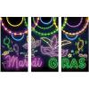 Mardi Gras Glow Backdrop Banner – Party Decor – 3 Pieces