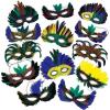 Oriental Trading 12-Piece Assorted Colorful Mardi Gras Masks – 11.75″. x 7.74″ | Multicolor Feather Design Mardi Gras Mask, Perfect Masks for Masquerade Party, Party Supplies & Party Favors