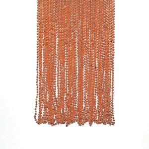 Fun Express – Orange Metallic Beads Necklace (4dz) – Jewelry – Mardi Gras Beads – Mot Round – 48 Pieces