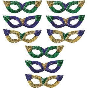 Fun Express Bulk 144 Pieces Sequin Mardi Gras Masks