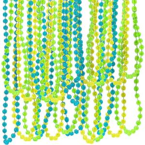 Fun Express Glow in the Dark Bead Necklaces – Bulk Set of 24 – Mardi Gras Supples – Jewelry