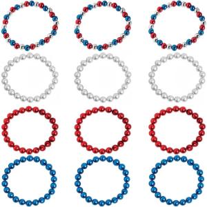 Fun Express Patriotic Mardi Gras Beaded Bracelets – 24 Pc