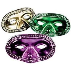 Fun Express Rhode Island Novelty – Mardi Gras Metallic Half Mask