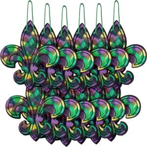 Mardi Gras Fleur-de-lis Tissue Paper Sign Craft Kit, Makes 12