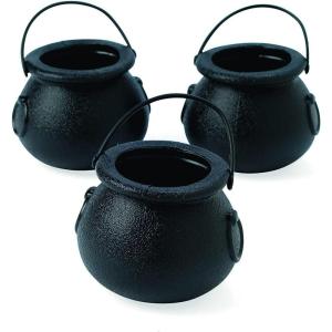 Plastic Black Candy Kettles, 72 Pieces, St Patrick’s Day and Halloween Party Favors