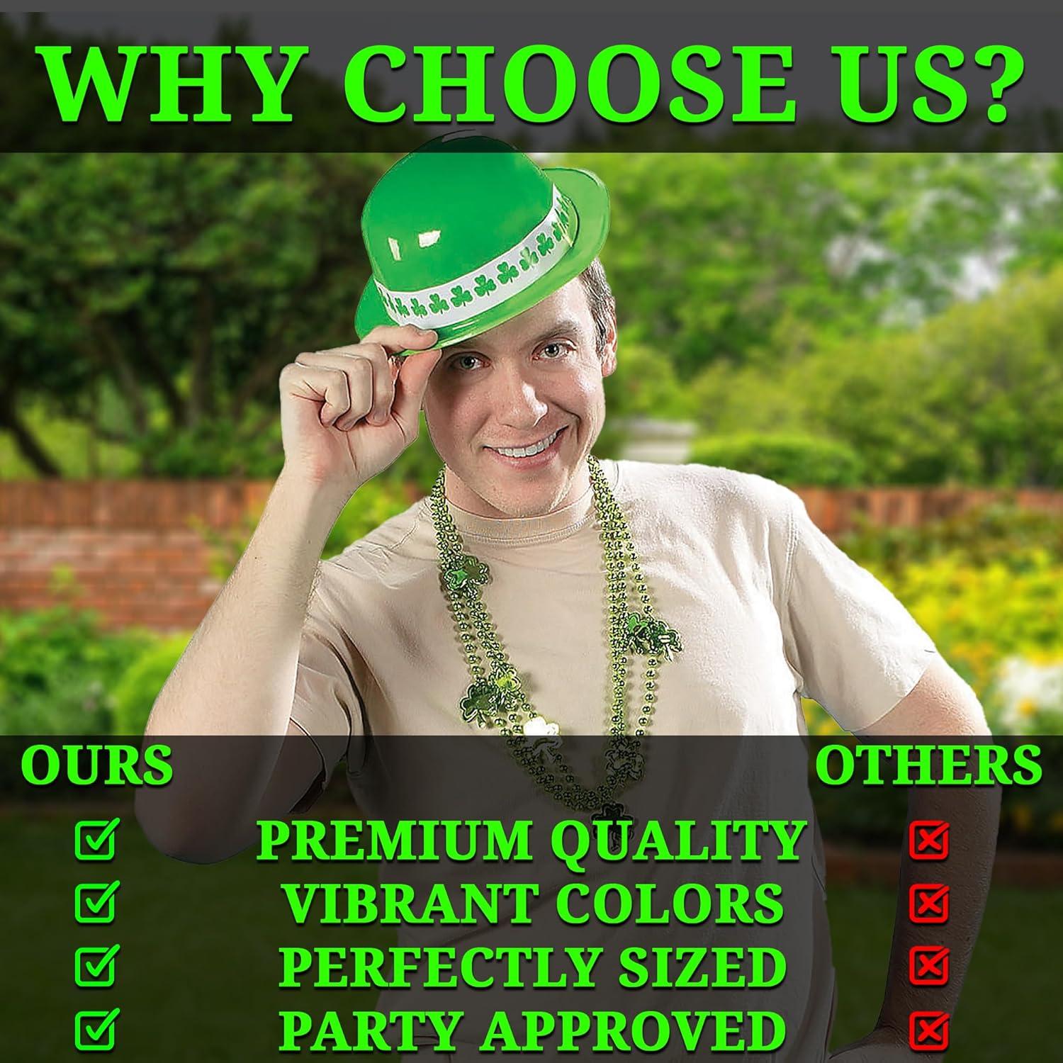 image:imageFun Express Green Derby Hats Wband for St Patricks Day Apparel Accessories Hats Party Hats St Patricks Day 12 Pieces