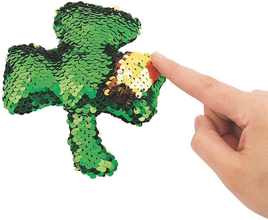 image:imageFun Express Flipping Sequin Plush Shamrock for St Patricks Day set of 12