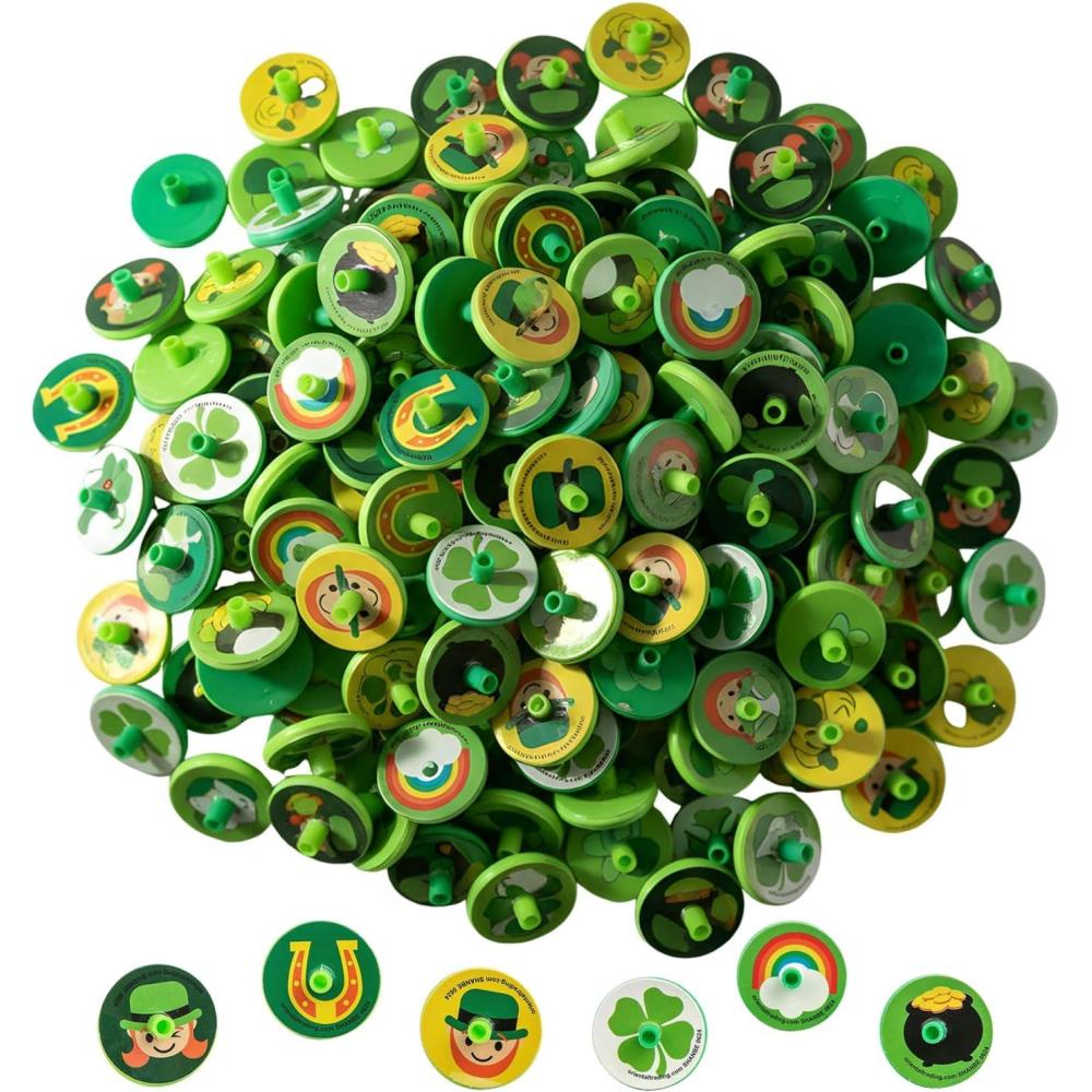 image:imageFun Express 1 14 Bulk 144 Pieces Mini St Patricks Day Icons Plastic Spin Tops