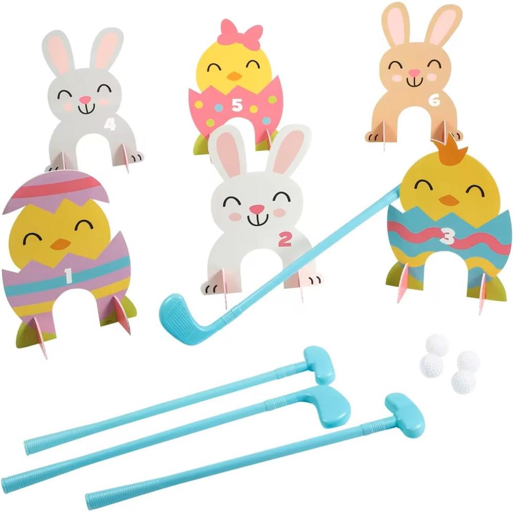 image:imageFun Express 26 Pieces Easter Bunny amp Chicks Indoor or Outdoor Mini Golf Game for 4