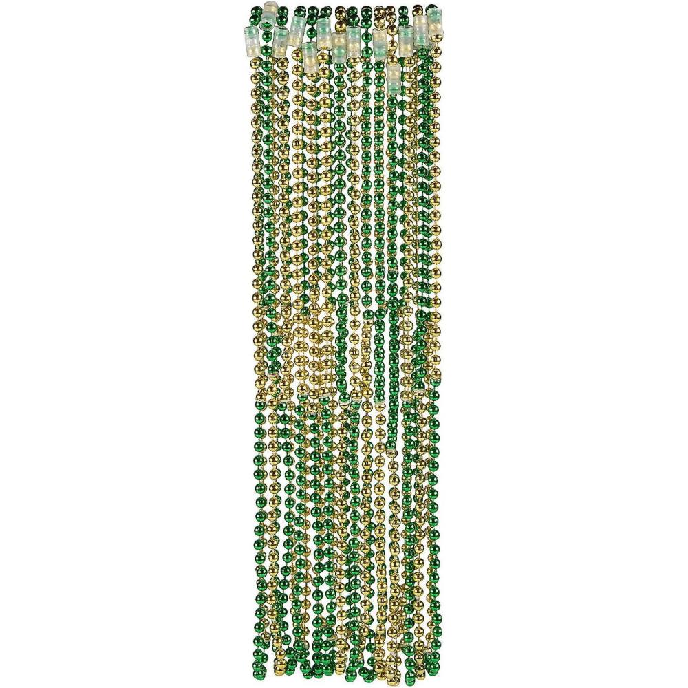 image:imageFun Express 30 6 mm Bulk 48 Pieces Metallic TwoColor St Patricks Day Bead Necklaces