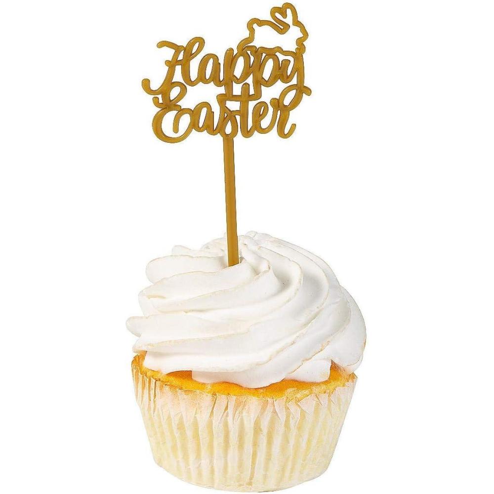 image:imageFun Express Happy Easter Cupcake Picks  Party Supplies  Bulk Set of 72 Pieces