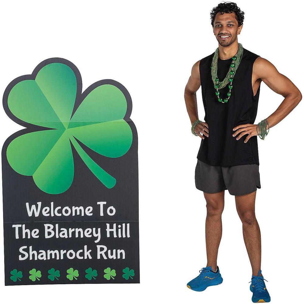 image:imageFun Express Personalized St Patricks Day Shamrock Cardboard Cutout StandUp 6 Ft