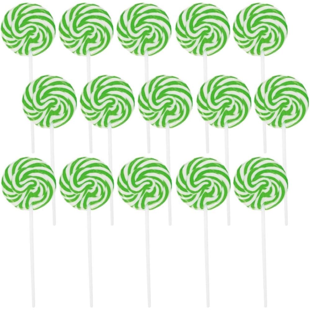 image:imageGreen and White Swirl Pops Suckers 24 Individually Wrapped Lollipops St Patricks Day Party and Candy Buffet Supplies