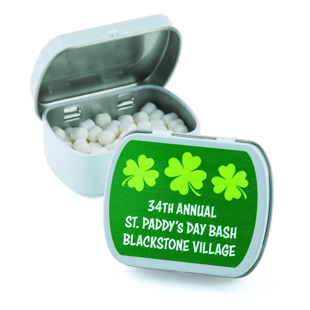 image:imagePersonalized St Patricks Day Mint Candy Tins 24 Pc