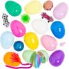 Fun Express 2 1/2″ Mega Bulk 200 Pc. Colorful Theme Toy-Filled Plastic Easter Eggs for Easter Egg Hunts, School, Church & Events