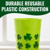 Fun Express 6 3/4″ 30 oz. St. Patrick’s Day Shamrock Reusable Plastic Tumblers – 12 Pieces