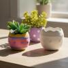 Fun Express DIY Easter Egg-Shaped Ceramic Planters – Creative Spring & Easter Décor for Personalized Gardening Projects Crafting Fun & Home Décor – Perfect for Kids Adults & Plant Lovers – 12 Pieces