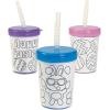 Fun Express DIY Easter Party Cups with Lids & Straws, Set of 12 Each Holds 6 oz, BPA Free Plastic, Crafts for Kids and Party Favors, Multi-Color