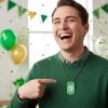 Fun Express St. Patrick’s Day Day Dog Tag Necklaces – Set of 12 – Party Supplies