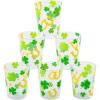 Fun Express 24 Pieces St. Patrick’s Day Shamrocks & Horseshoes Shot Glasses, Holds 2 oz, BPA Free Plastic, Party Supplies, Multi-Color