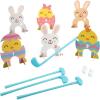 Fun Express 26 Pieces Easter Bunny & Chicks Indoor or Outdoor Mini Golf Game for 4