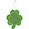Fun Express St. Patrick’s Day Hanging Wooden Shamrock – Rustic Home Decor St. Patrick’s Day Parties Festive Green & Natural Wood Finish – Ideal Walls Doors Mantels – Perfect for Celebrations – 1 Piece