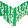Fun Express St. Patrick’s Day Table Skirt – Festive Green & Gold Shamrock Design for St. Patrick’s Day Parties Gatherings and Celebrations – Durable Easy to Setup Party Decor – 1 Piece