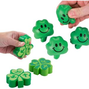 2″ – 3″ St. Patrick’s Day Religious Shamrock Foam Stress Toy Assortment – 36 Pc.