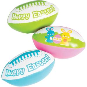 Fun Express – Vinyl Hoppy Easter Foam Footballs for Easter – Toys – Balls – Kick Balls – Easter – 12 Pieces