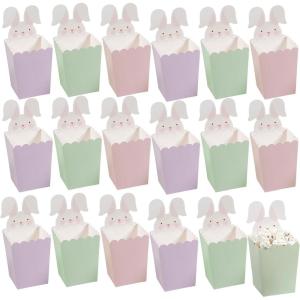 Fun Express 2 1/2″ x 6 1/2″ Pastel Easter Bunny Character Popcorn Boxes – 24 Pieces