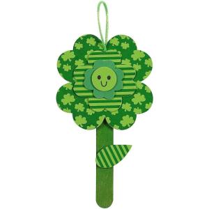 Fun Express 4″ x 7″ St. Patrick’s Day Stacked Green Flower Ornament Foam Craft Kit – Makes 12