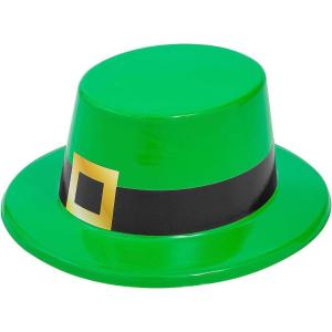 Fun Express 9 3/4″ x 11 1/2″ St. Patrick’s Day Green Plastic Leprechaun Top Hats – 12 Pieces