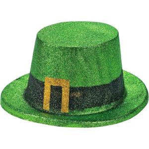 Fun Express Green Glitter Top Hats for St. Patrick’s Day – Apparel Accessories – Hats – Party Hats – St. Patrick’s Day – 12 Pieces