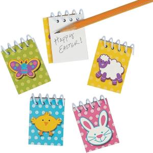 Fun Express Mini Spiral Easter Notepads – Bulk setof 48 – Easter Stationery and Supplies