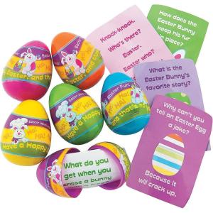Fun Express Prefilled Easter Eggs, Stuffed Joke Easter Eggs, 12 Pieces, Hunt Party Supplies