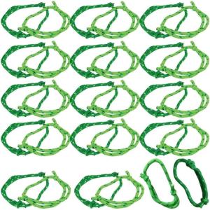 Fun Express St. Patrick’s Day Friendship Rope Bracelets – 72 Pieces, Assorted Shades of Green, Adjustable Nylon Bracelets, Perfect Party Supplies, Giveaways, and Favors