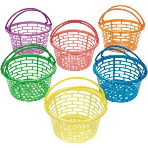 Plastic Easter Basket Buckets for Easter Party Egg Hunts Kids Easter Basket Decoration Activity – 12 Pieces