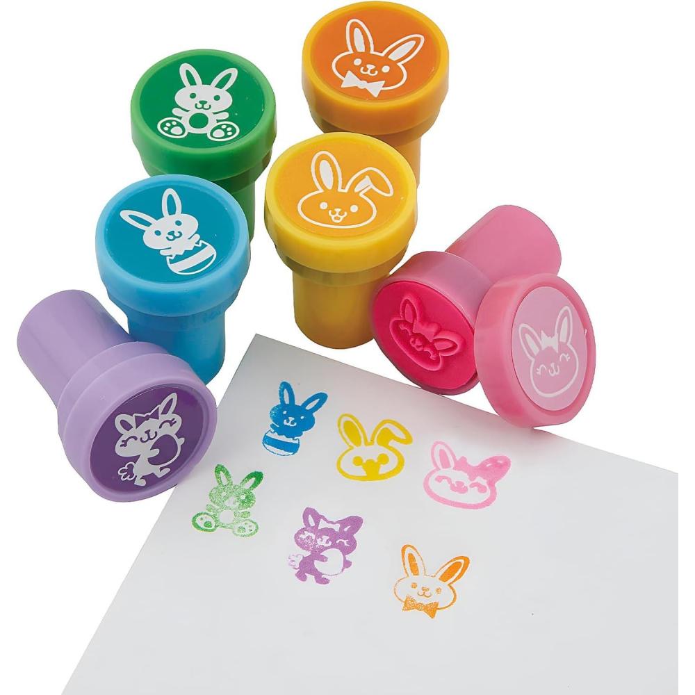 image:imageFun Express 1 14 Easter Bunny SelfInking Plastic Stampers 24 Pc