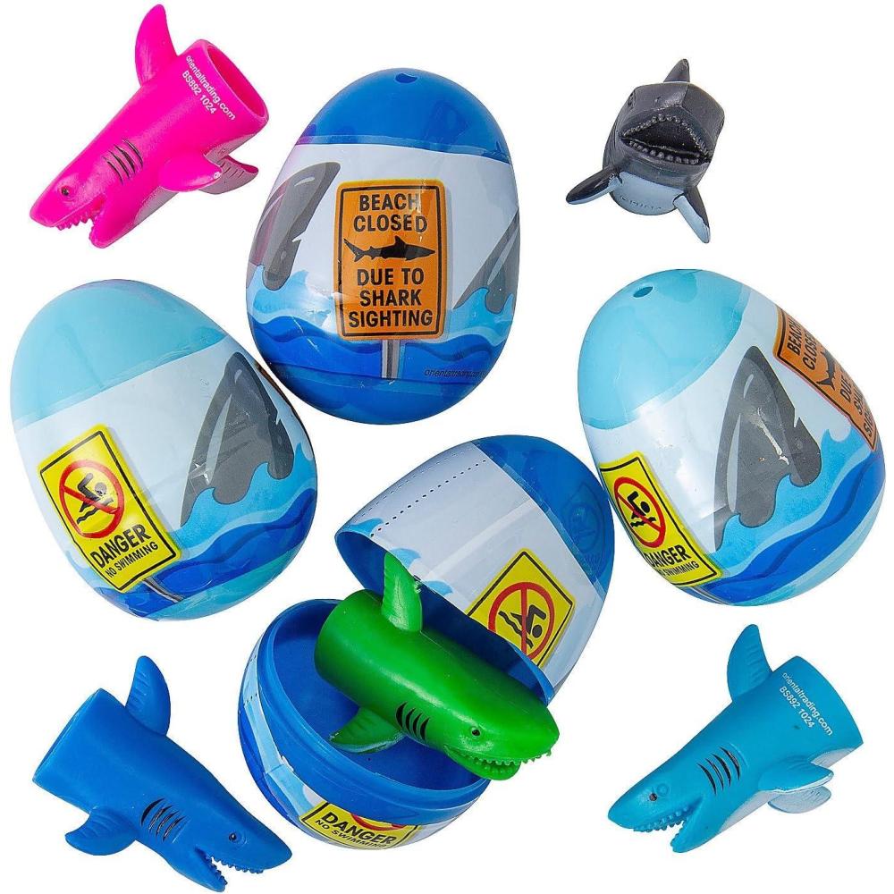 image:imageFun Express 4 Shark Finger PuppetFilled Jumbo Easter Eggs 12 Pc
