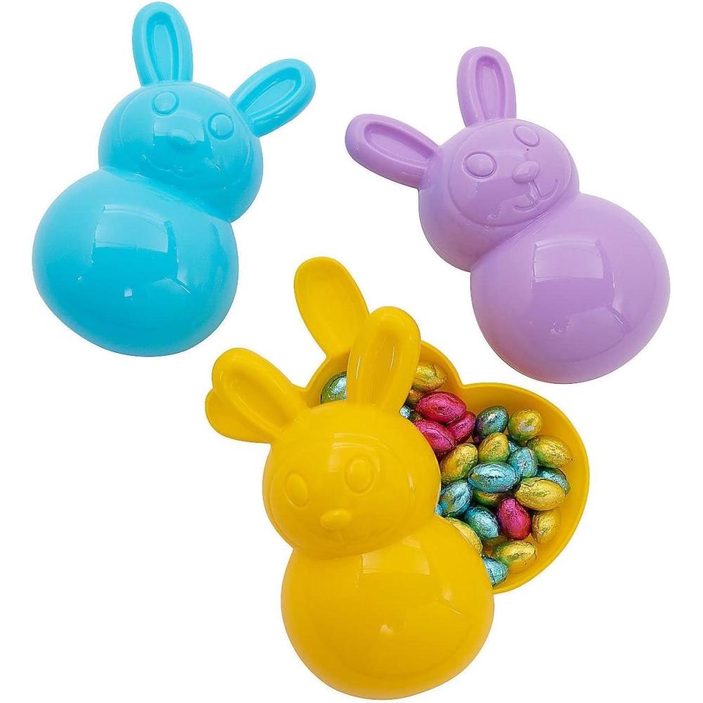 image:imageFun Express 8 BunnyShaped Bright Plastic Easter Eggs 12 Piece