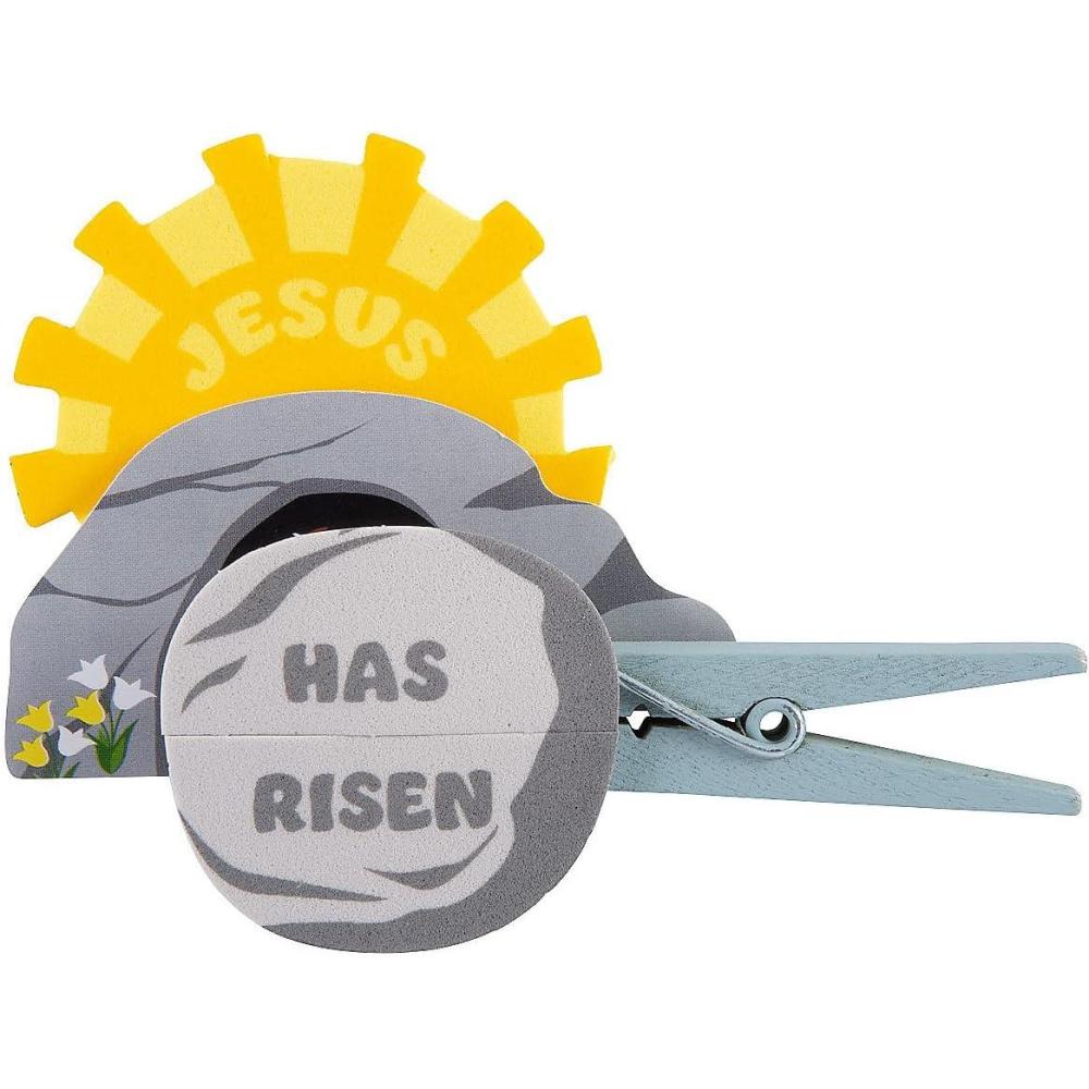 image:imageFun Express Easter Jesus Has Risen Tomb Clothespin Craft Kit Religious DIY Craft for Kids Easter Activities Perfect for Sunday Schools Church Events and Religious Celebrations Makes 12 Pieces