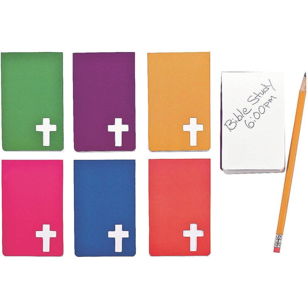 image:imageFun Express Religious Notepads With Cross Design Easter Notepads Bulk set of 24 Church Stationery Sunday School Handouts Christian Party Favors Easter Party Favors