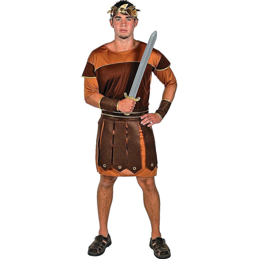 image:imageFun Express Roman Soldier Costume Men Authentic Warrior Armor Design with Tunic Belt amp Cuffs Adult Halloween amp Easter Pageant Outfit for Theater Cosplay amp Historical Events
