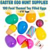 Fun Express 2 1/2″ Bulk 100 Pc. Food-Themed Toy-Filled Plastic Easter Eggs, Great for School, Church and Neighborhood Easter Egg Hunts
