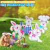 Fun Express 4 Pieces 20″x28″ Large Tumbling Easter Bunny Yard Signs Decorations with Stakes – White – Weather Resistant Corrugated Plastic