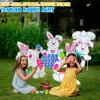 Fun Express 4 Pieces 20″x28″ Large Tumbling Easter Bunny Yard Signs Decorations with Stakes – White – Weather Resistant Corrugated Plastic