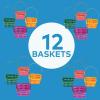 Fun Express Easter Basket Bulk 12 Pack – Small Square Bamboo Easter Baskets for Kids | Colorful Decorative Mini Baskets for Easter Egg Hunt, Classroom Parties & Spring Celebrations | 3.5×3.5×3 Inch