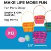 Fun Express Easter Basket Bulk 12 Pack – Small Square Bamboo Easter Baskets for Kids | Colorful Decorative Mini Baskets for Easter Egg Hunt, Classroom Parties & Spring Celebrations | 3.5×3.5×3 Inch