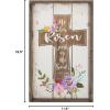 Fun Express He Is Risen Farmhouse Style Easter Wall Sign – Wood, 11.5 x 18.5 inch – Religious Home Decor