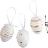 Gold & White Patterned Plastic Easter Ornaments – 12 Pieces